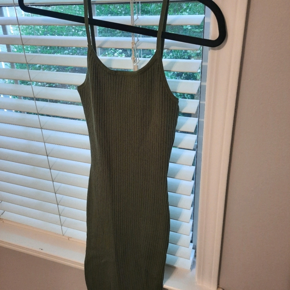 Olive Bodycon Midi Dress